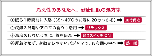 冷え性のあなたへ、健康睡眠の処方箋